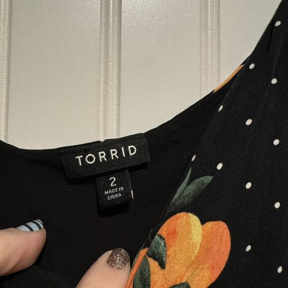 Torrid Polka Dot Orange Print Swing Tank Plus Size 2X - Picture 4 of 6